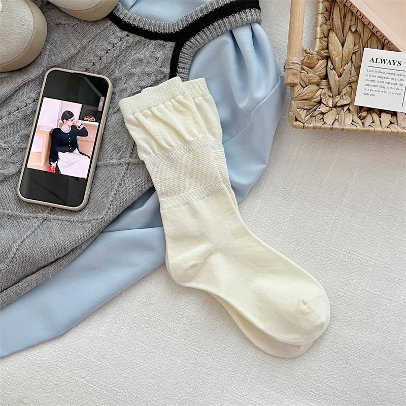 Female Summer Thin Style Trend Stripe Bubble Mouth Lace Breathable in The Tube Pile Socks
