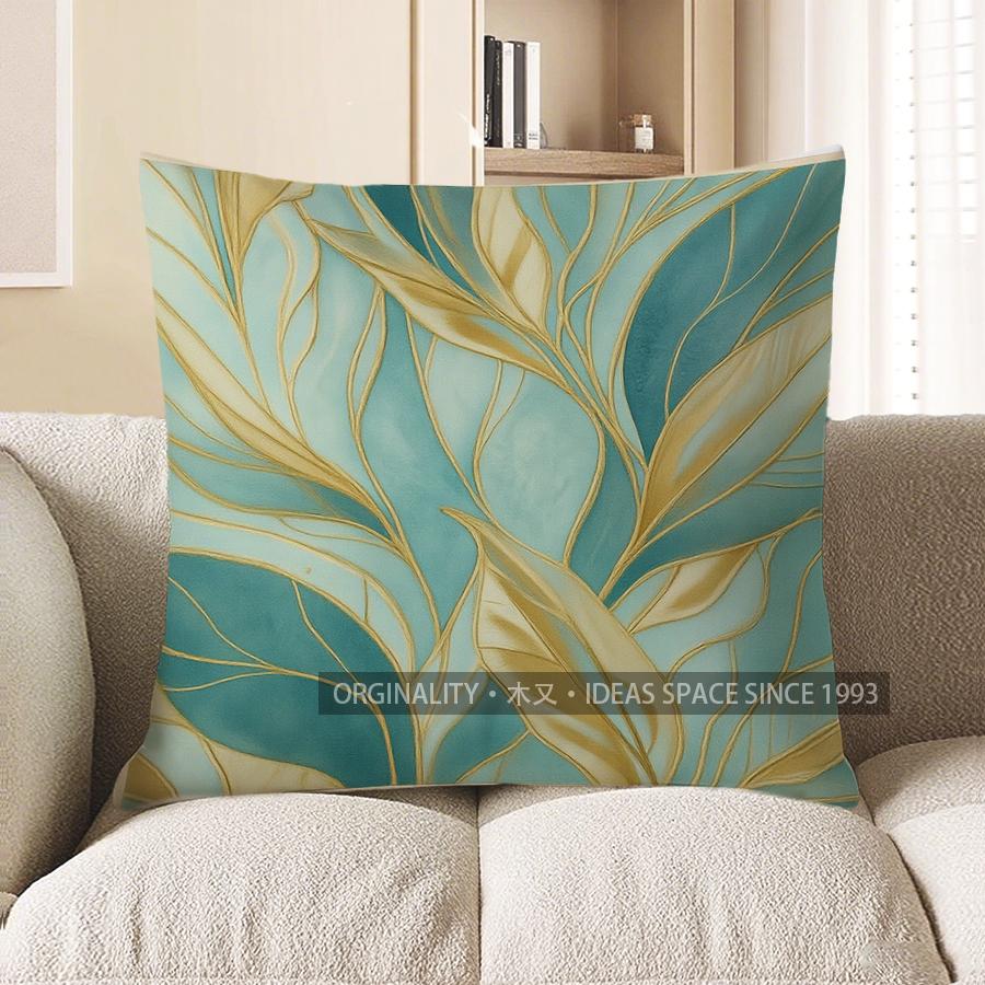 Home Decor Abstract Leaf Pattern Decorative Pillow Cover Pattern Cushion Cover Suitable For Sofa Bedroom Car Pillow Cover