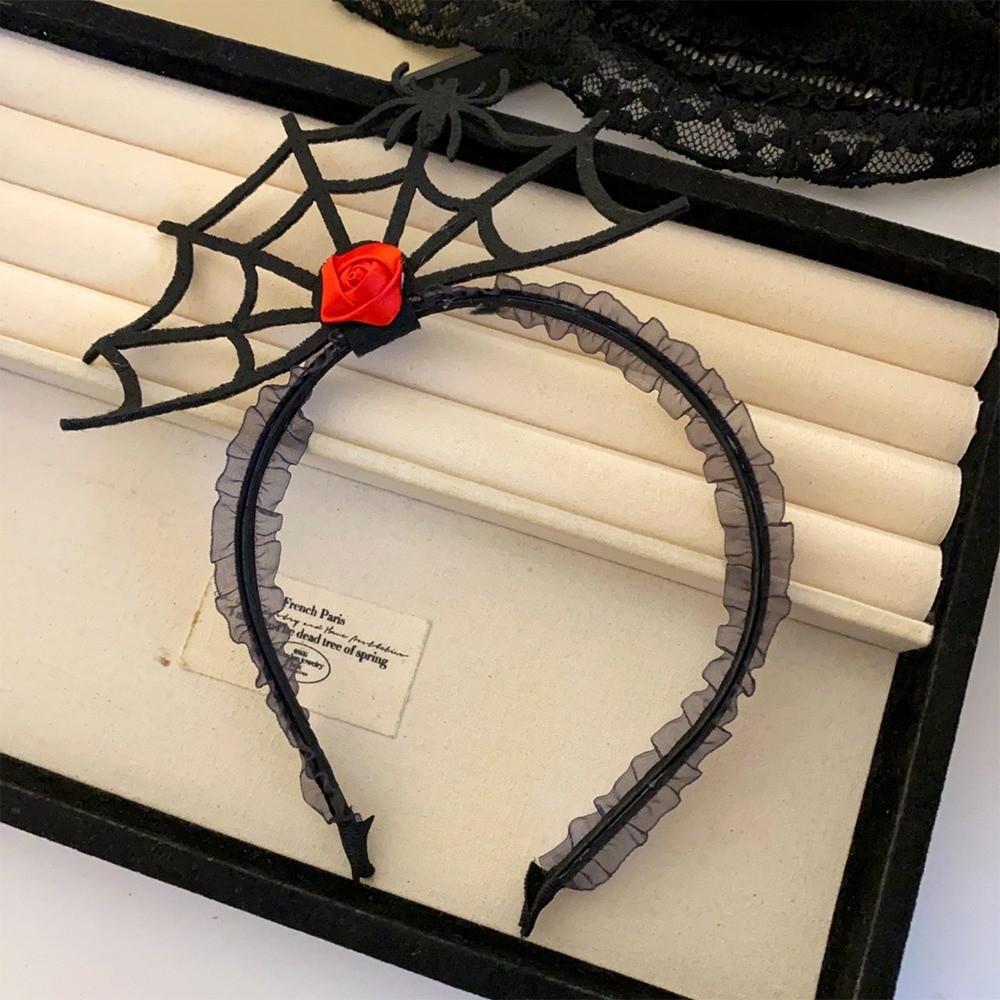 Non-slip Spider Web Headband Halloween Spider Hair Hoop Spider Hairband Female Use
