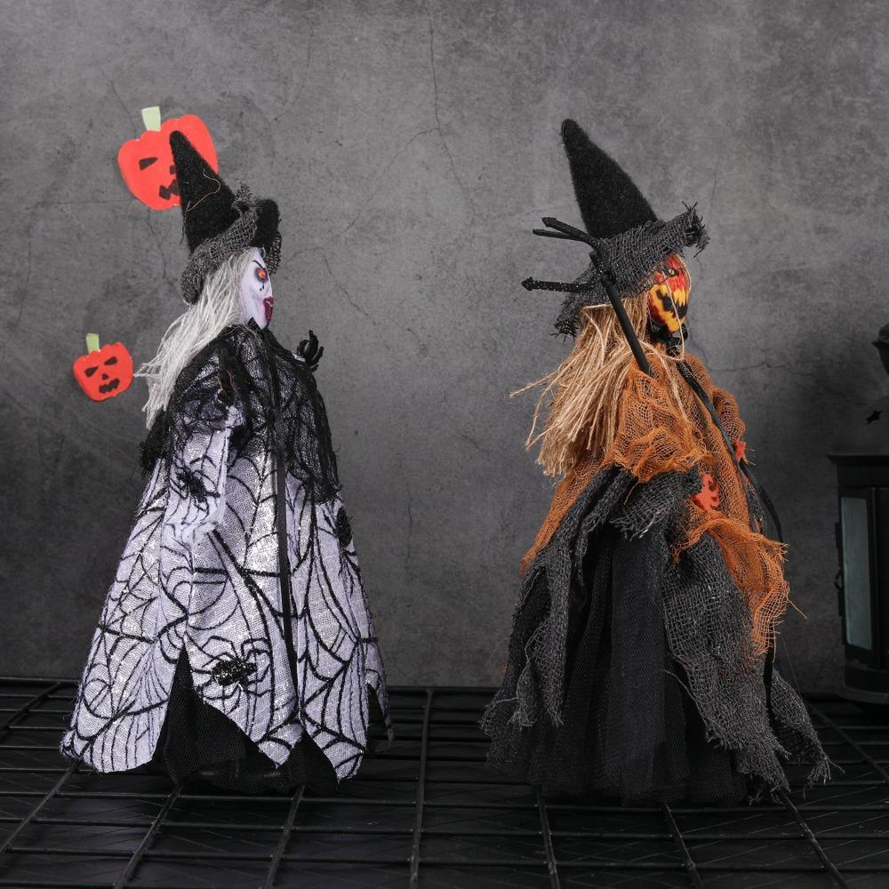 Recuzită de groază de Halloween Casa bântuită Recuzită de decorare Ornament de vrăjitoare de Halloween Păpuși Recuzită de groază Pandantiv de dovleac