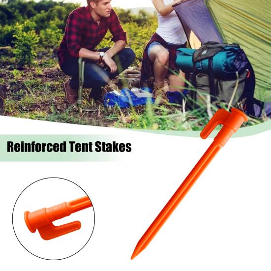 Yousheng 10Pcs Camping Tent Stake Heavy Duty Multi-functional Outdoor Garden Yard Patio Lawn Tarp Canopy Windproof Ground Spike Tent Peg