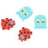 4 PCS Tennis Racket Vibration Dampener Cartoon Animal Shape Tennis Shock Absorber Red Ladybird