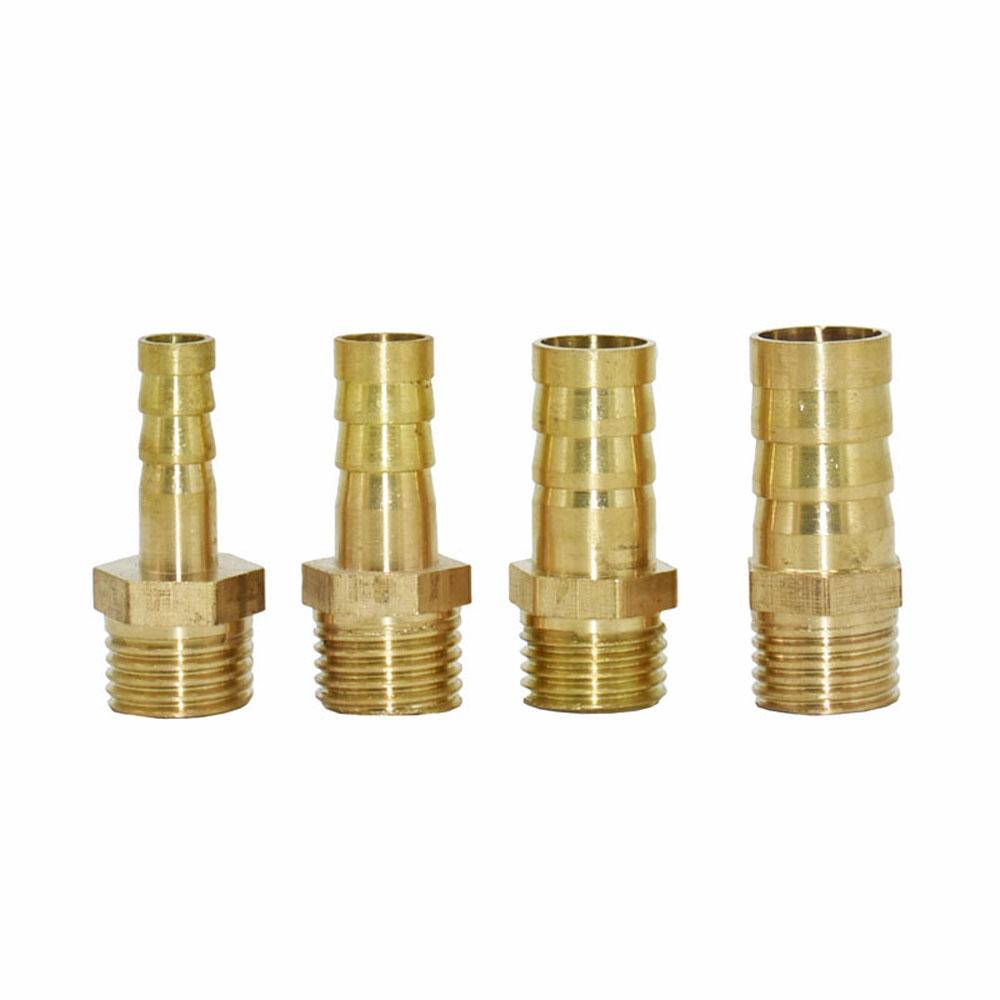 Brass 1/8 1/4 1/2 3/8 3/4 1" Male Thread To 4/6/8/10/12/16/20/25/32mm Hose Barb Connector Copper Pipe Fitting Coupler