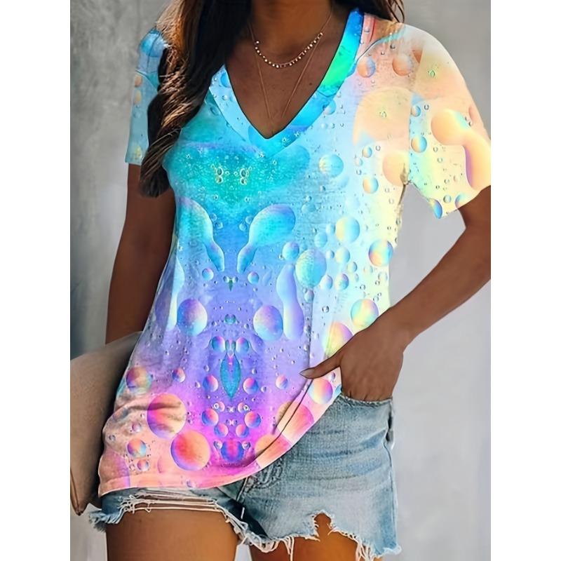 Women s tie dye V-neck T-shirt S