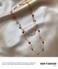 Dopamine Colorful Pebble Necklace: Women's Sweet Layered Clavicle Chain, Versatile Temperament Jewelry