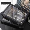 Leather Jewelry Box With Glass Cover For Necklaces Rings Earrings Bracelets Storage