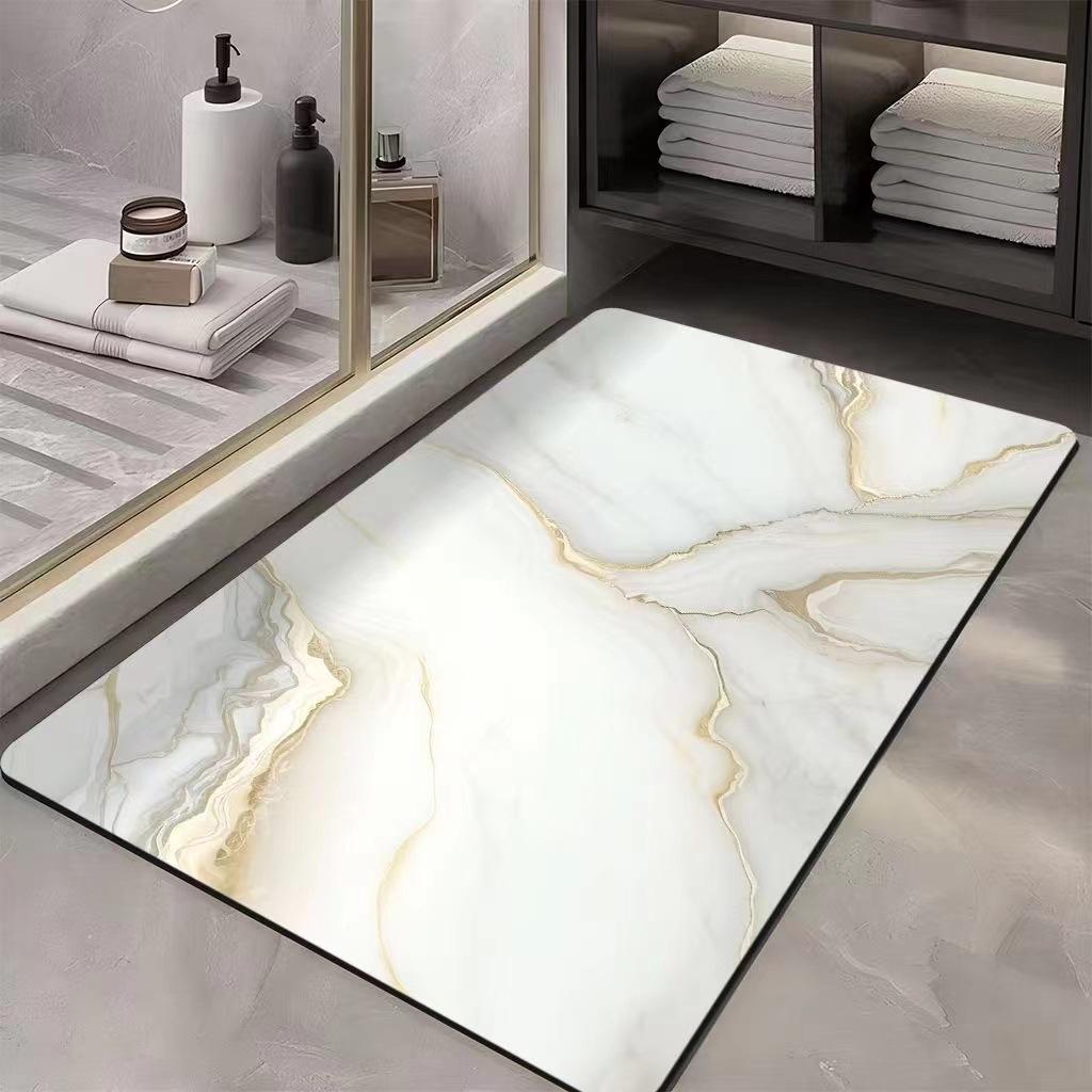 Light Luxury Marble, Diatom Mud, Water-absorbing Quick-drying Floor Mat, Non-slip and Dirt-resistant At the Bathroom Door