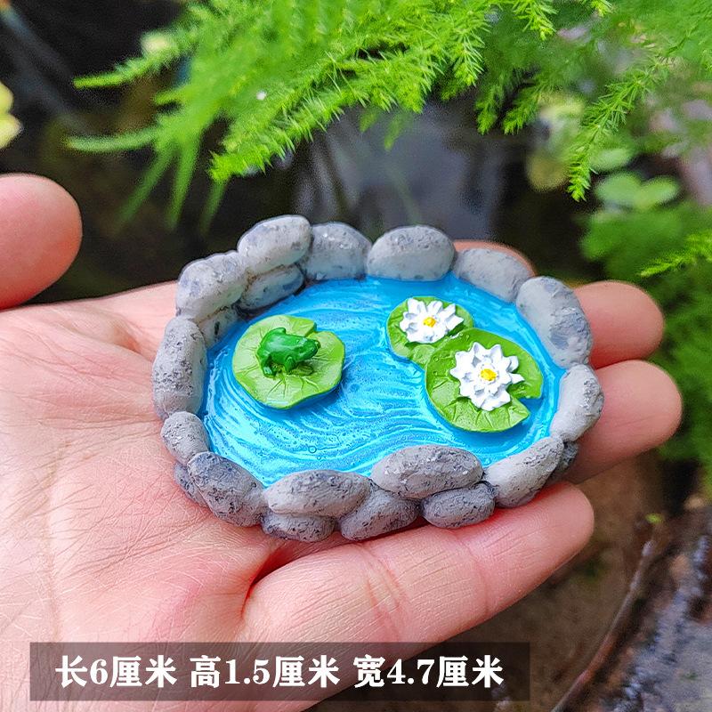 Mini Simulation Small Pool Lotus Pond Micro Landscape Ornaments Rockery Fish Tank DIY Sand Tray Potted Landscaping Decoration