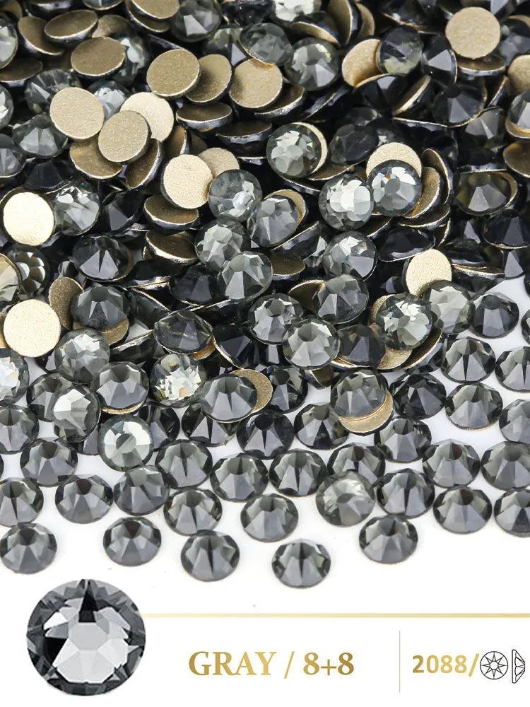 Jet black 288 pieces SS30 Glass crystals, non-hot fixed rhinestones, flat stones for DIY nail art, fabric decoration and clothing