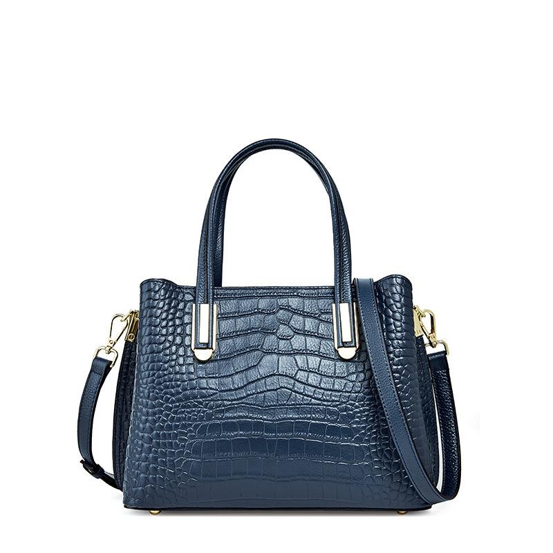 Crocodile Pattern Head Layer Handbag New Trendy Women's Handbag Bag Women's Versatile Leather One-shoulder Women's Bag