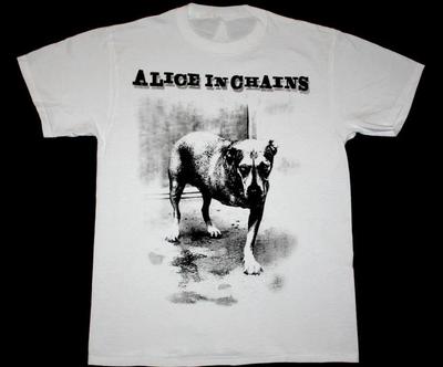 ALICE IN CHAINS DOG GRUNGE OSSO 100% Cotone Maglietta Uomo Top