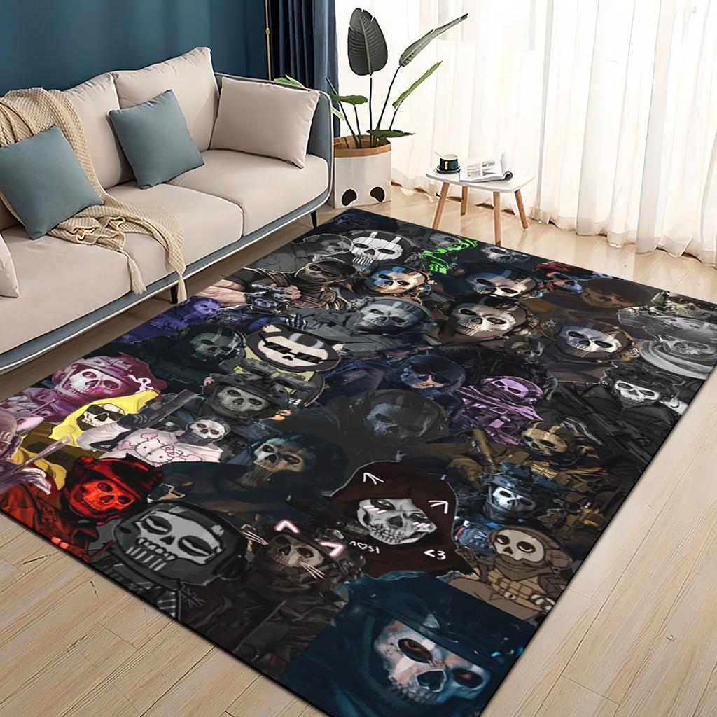 COD 27 Style New Call of Duty Ghost Simon Gun Games Carpet Rug for Living Room Bedroom Home Sofa,Kids Play Non-slip Floor Mat