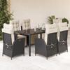 VidaXL Garden Dining Set with Cushions 7 Pcs, Table and Chairs with Adjustable Backrest, Outdoor Furniture, 3213317