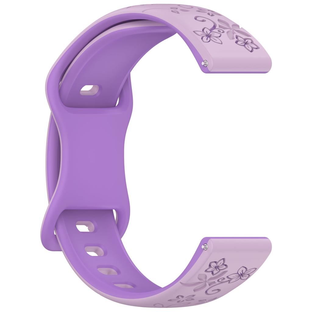 18mm 20mm 22mm Floral Engraved Band for Samsung Galaxy Watch 7 6 5 4 Cute Fancy Silicone Strap For Watch 5 Pro/Active 2 Correa