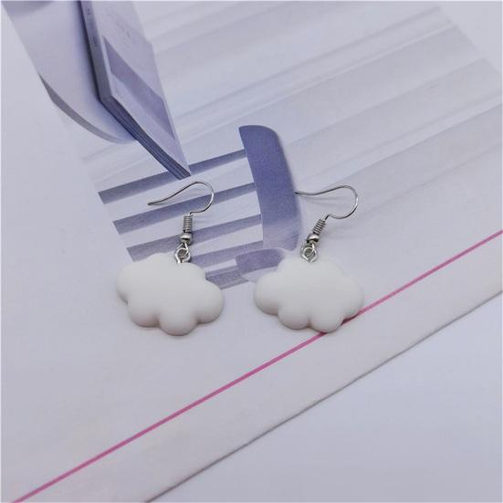 1 Pair Hook Earrings Cartoon Cloud Lovely Candy Color Dangle Earrings for Daily Wear