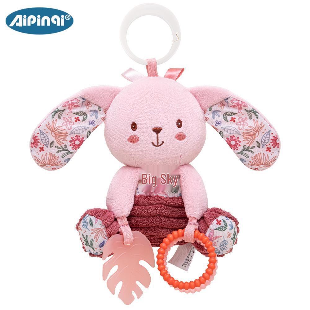 Aipinqi Baby Plush Doll with Music Pull Ring – Pink