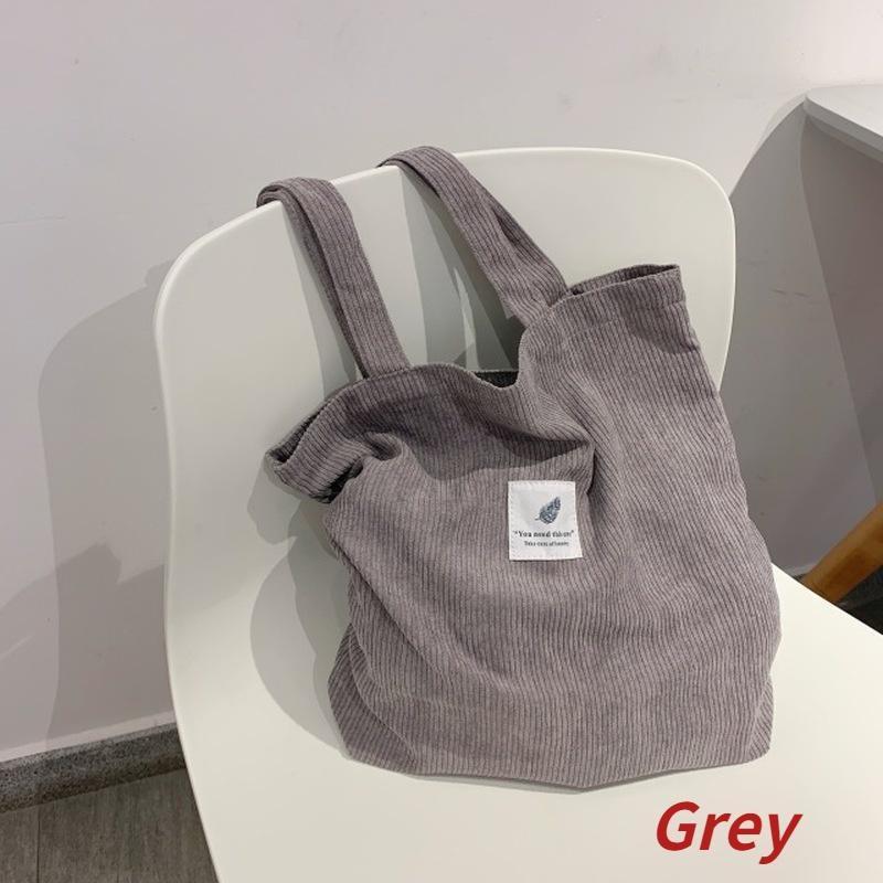 Spot Corduroy Hundred Tower Student Shoulder Bag Japanese and Korean Leisure Canvas Shopping Portable Women's Bags