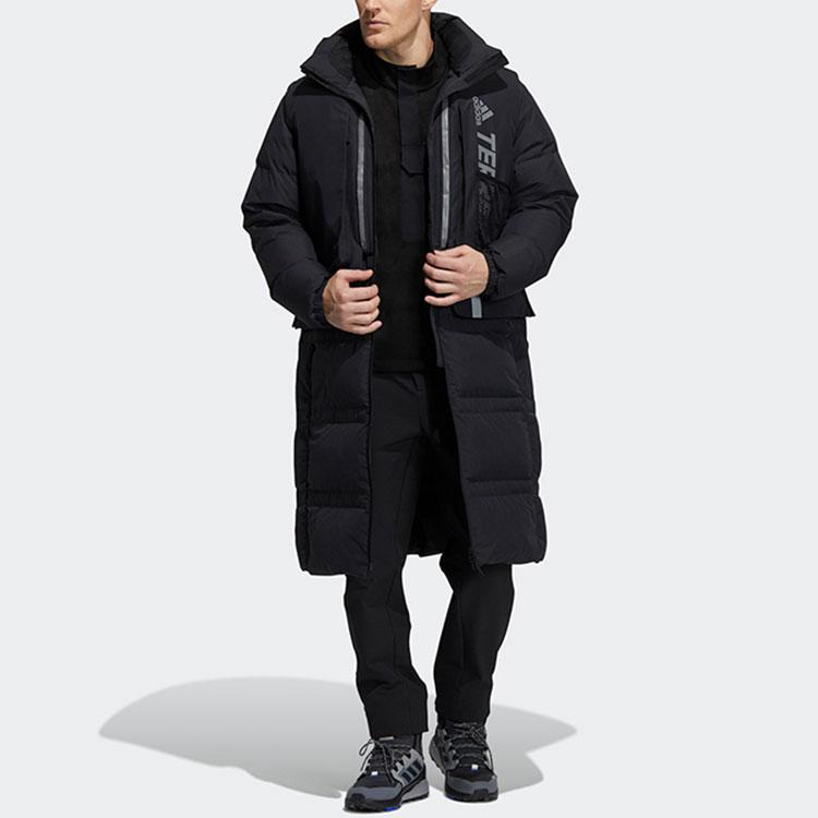 Adidas Outdoor Sports Detachable Vest Long Hooded Down Jacket Winter Unisex Outerwear Black H13853