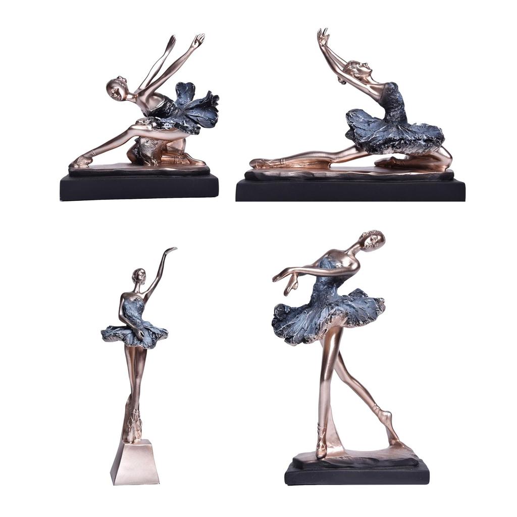 European Style Ballerina Figurine Crafts Souvenir Graceful Art Ballet Dancer Sculpture Ballet Dancer for Shelf Dining Room Desk