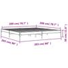 Bed Frame in Sonoma Oak Finish 200 x 200 cm Made of Particleboard and Metal