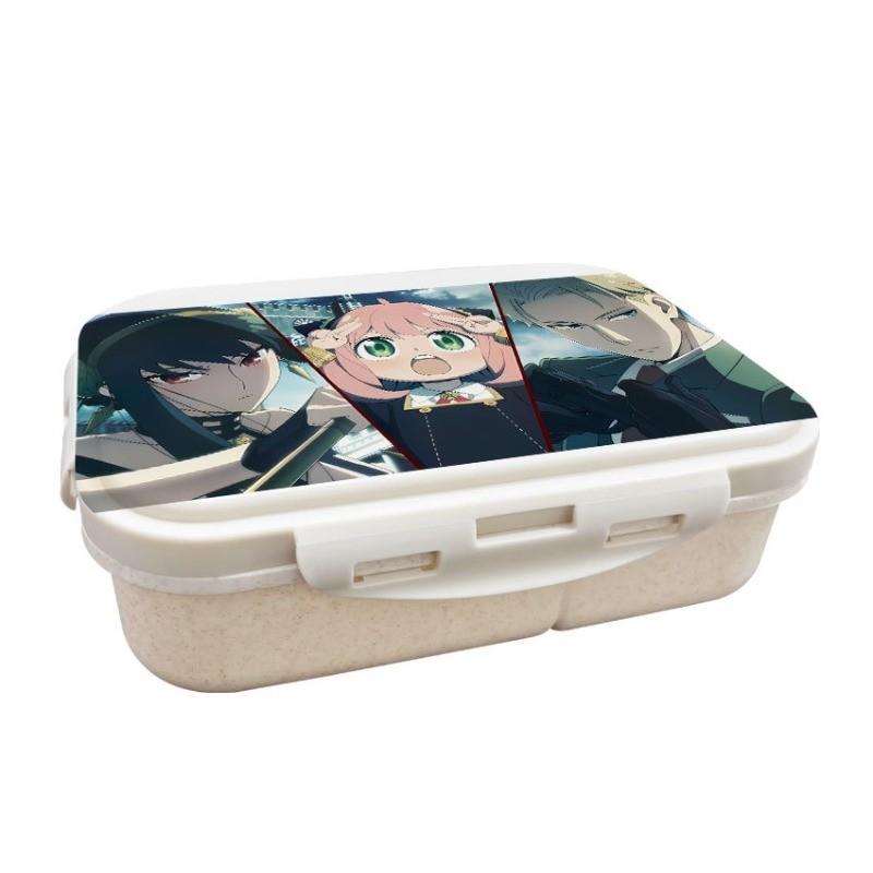 Anime Cartoon Spy X Family Printed Wheat Straw Lunch Box