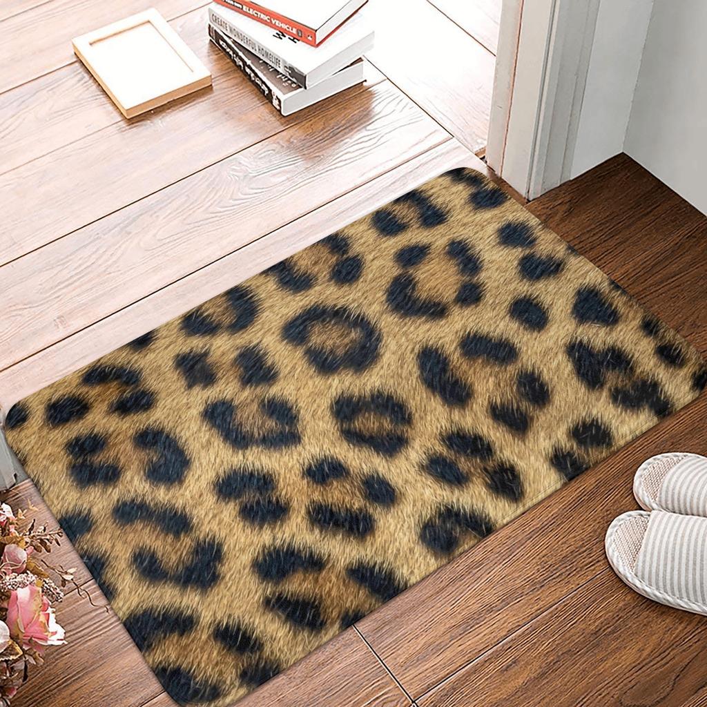 Siberian Tiger Fur Pattern Door Floor Kitchen Bathroom Mats Anti-Slip Indoor Wild Animal Doormat Living Room Entrance Carpet Rug