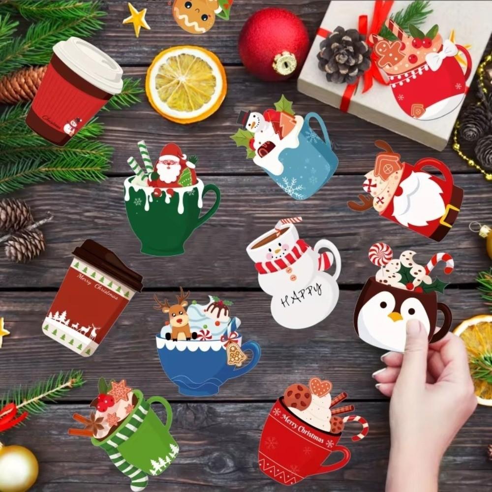 12 Styles Tea Cup Note Pad Set Self-Stick Refrigerator Sticky Notes Christmas Gift Giving