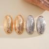 Fashion Metal Pleated Oval Geometric Stud Earrings for Women Personality Gold Color Striped Long Earrings Charms Jewelry Gift