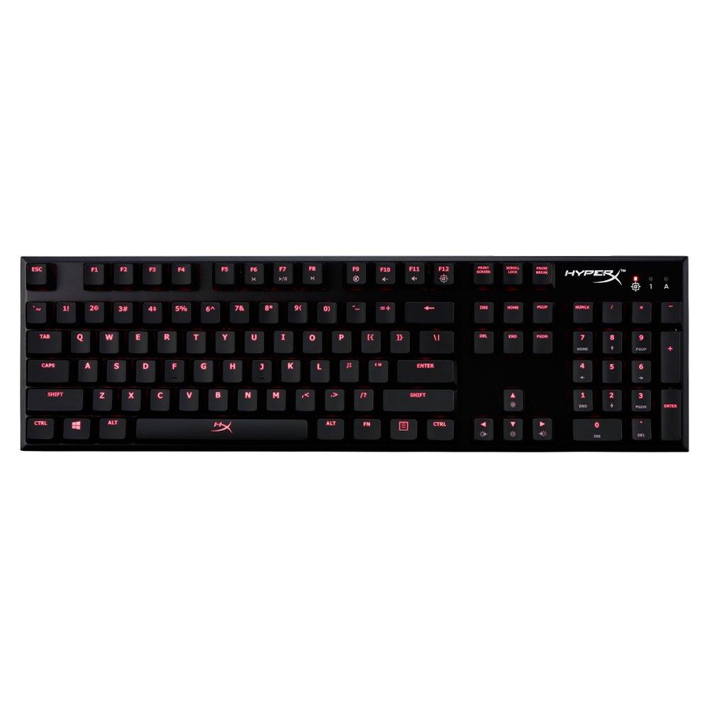 

Ігрова клавіатура HyperX Alloy FPS Red Axis для ігор FPS, порт заряджання USB, світлодіодне підсвічування, 2 роки гарантії HX-KB1RD1-NA/A3