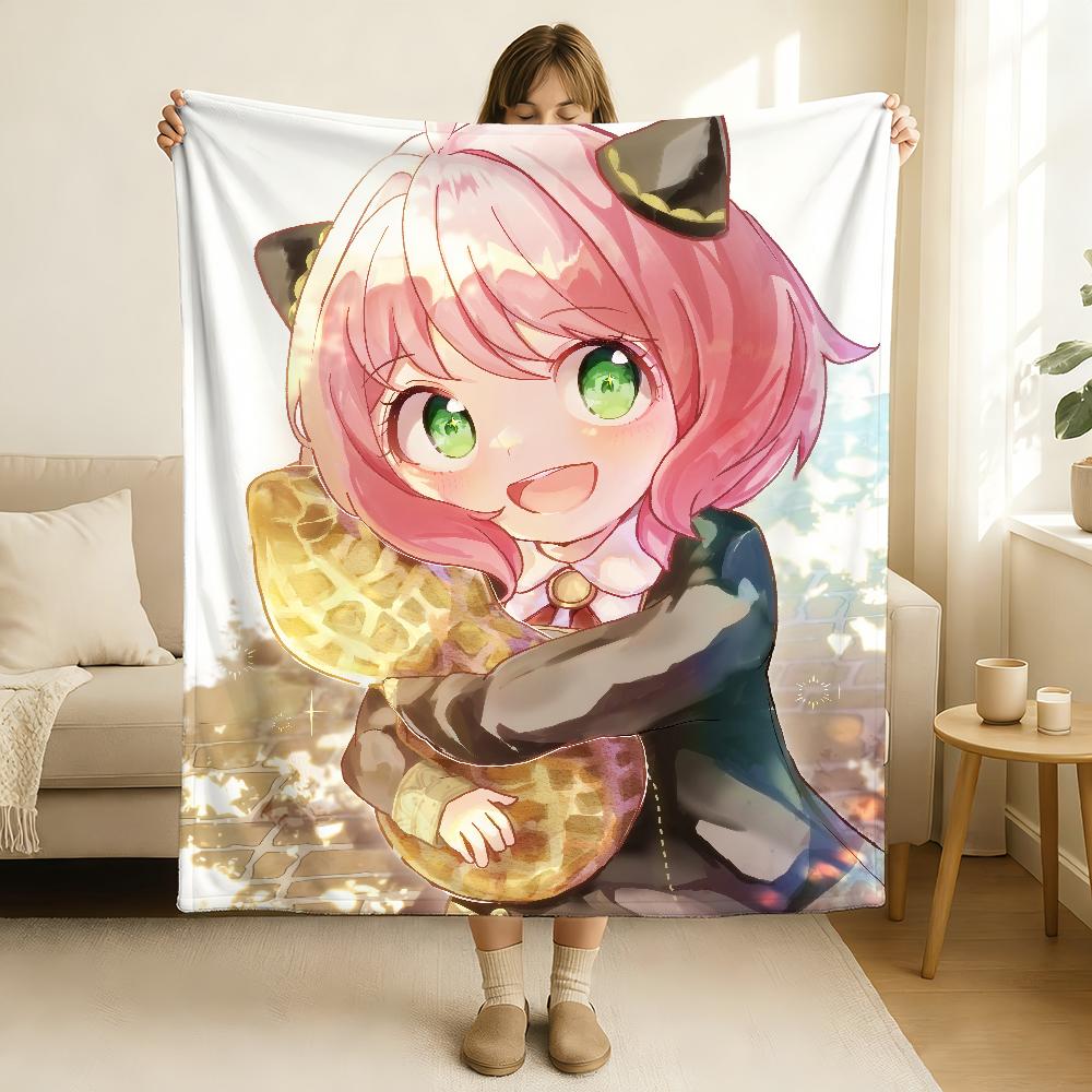 Anime SPY FAMILY Anya Forger Blanket Soft and Skin Friendly For Couch Bed Napping Bedspread All Seasons Comforter