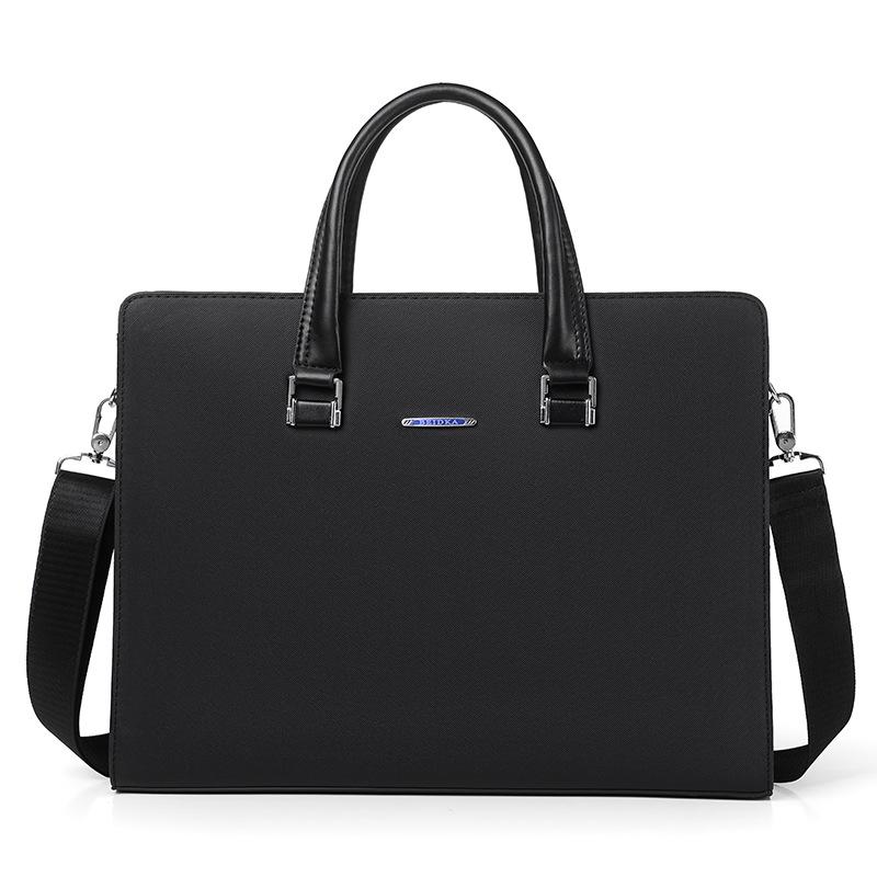 New Business Men's Bag Business Trip Portable Horizontal Briefcase Leather Single Shoulder Oblique Span Computer Bag