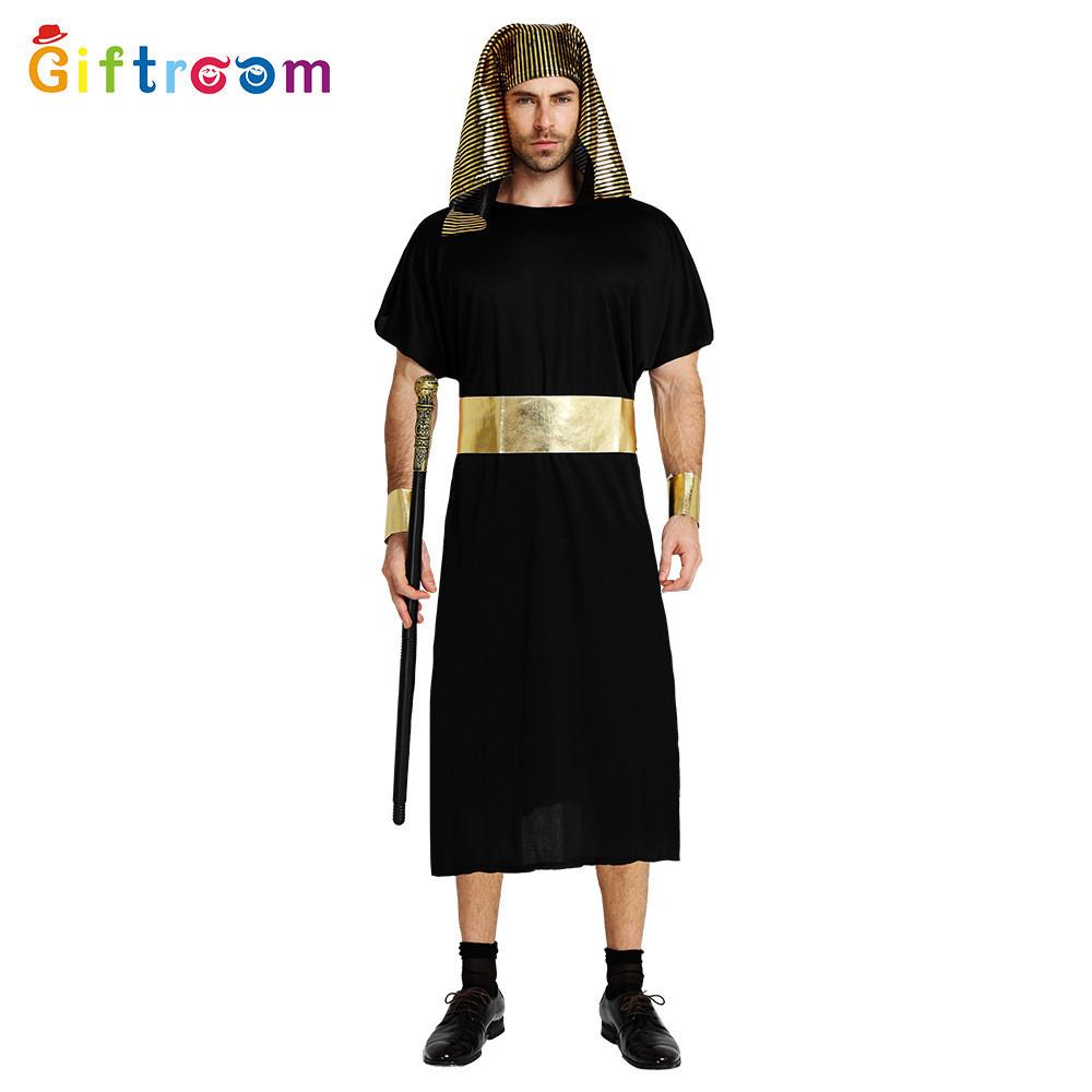 Sophisticated Pharaoh Egyptian Costume For Adult Men Crafted From Comfortable Polyester Fabric