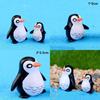 Charming Penguin Father And Son Miniature Decoration With Cute Blue Eyes Frog