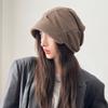 Spring and Autumn Thin Hat Women's Big Head Circumference Show Face Small Baotou Hat Casual Versatile Stacking Hat Warm Cold Hat