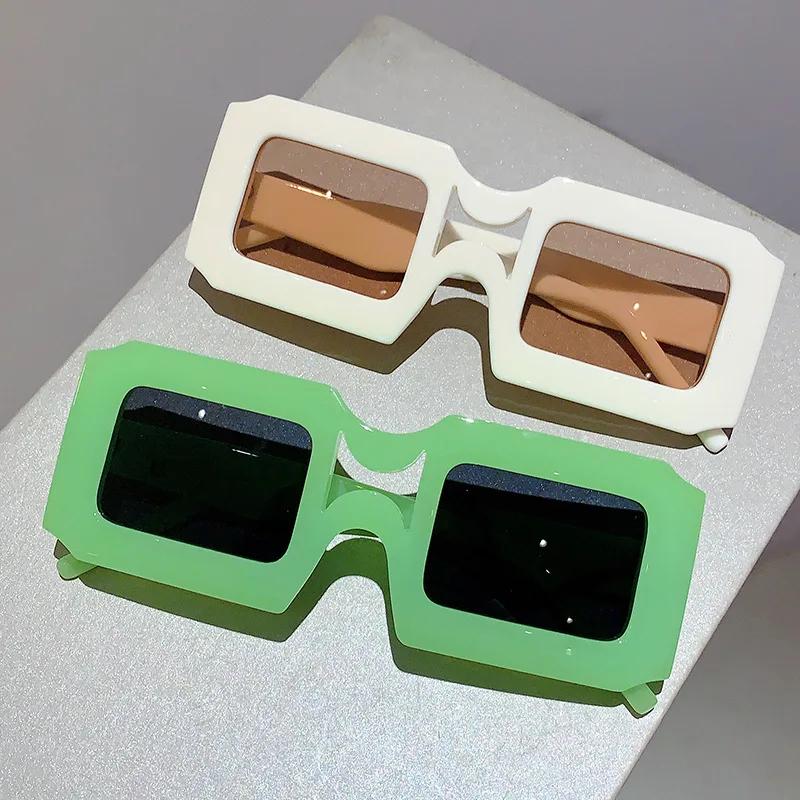 Vintage Square Sunglasses Women For Men Luxury Brand Designer Sun Glasses Trend Punk Popular Travel Big Frame Eyeglasses UV400