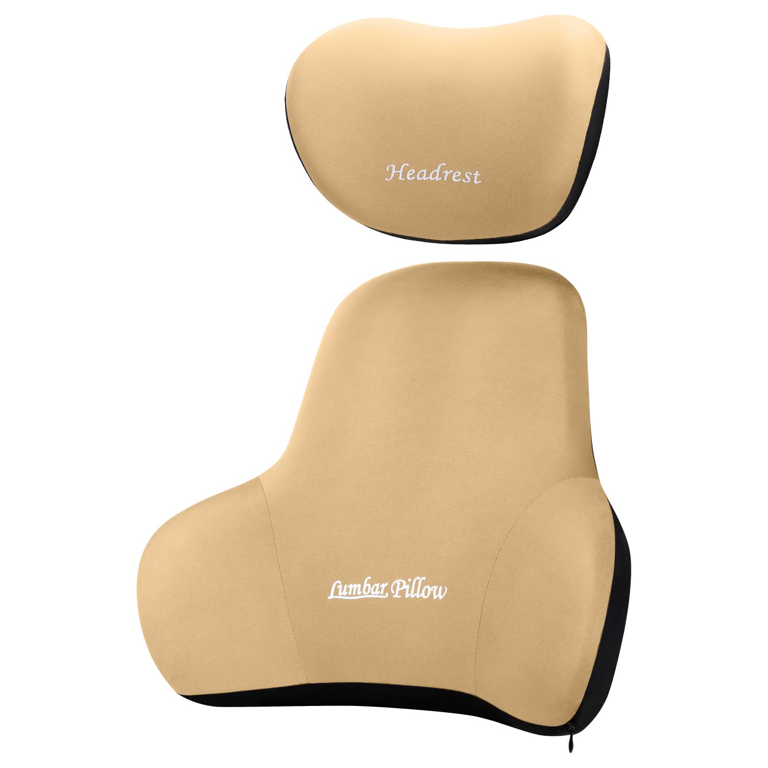 

EMSIC Car Lumbar Memory Foam Lumbar Car Cushion with Neck Pad and Foldable Cervical Support 3D Lumbar Washable for Long or Home Use Cushion, Support,