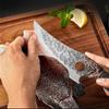 Vintage Forged Kitchen Knife Household Stainless Steel Meat Cutting Knife with Plastic Handle Forging Process Cutting Tool with Leather Knife Cover