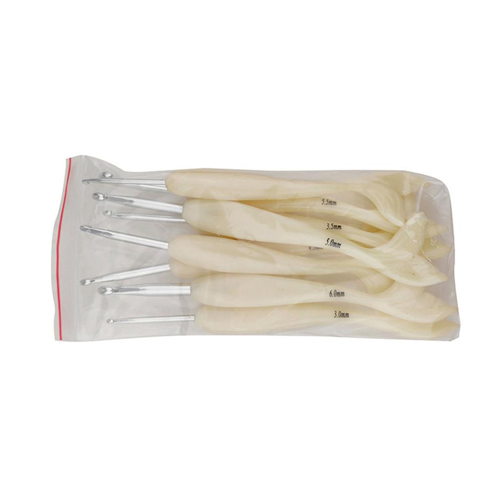 8Pcs Ergonomic Handle Crochet Hook 2.5mm-6.0mm Aluminum Crochet Hook With Resin Fish Tail Handle for Beginner Hobbyist