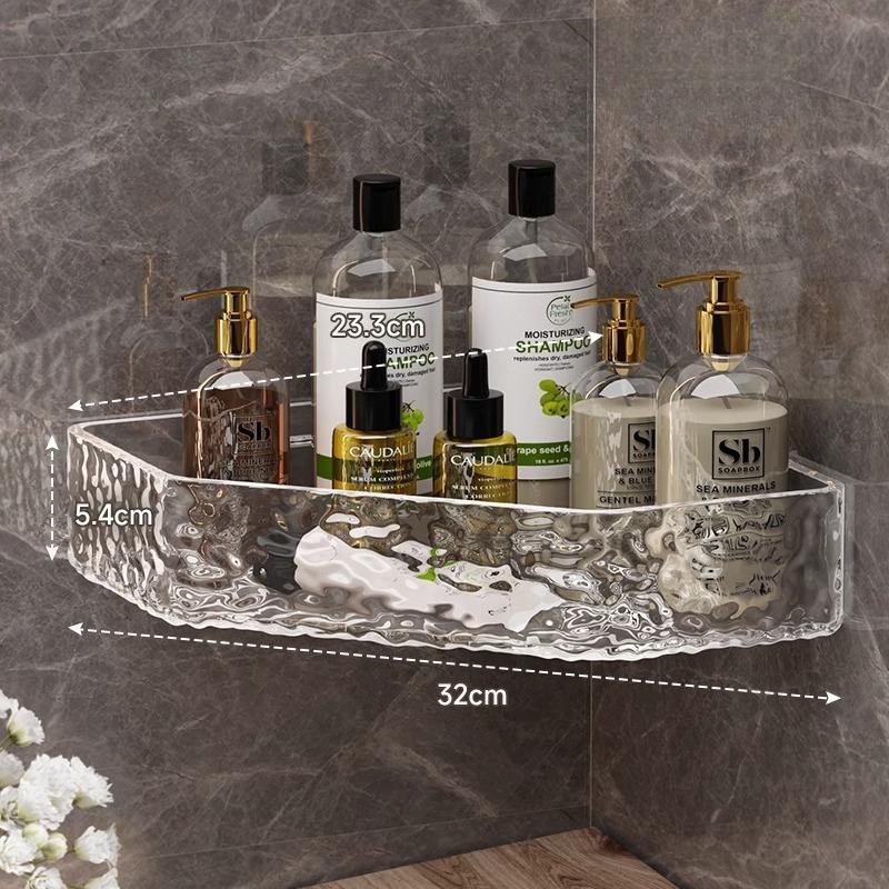 Wall Mount Corner Shelf Glacier Design Clear Bathroom Shelf for Shampoo Soap Storage Organizer Shower Caddy Bathroom Accessories