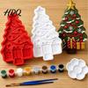 Customized Hanging Ornaments Christmas Tree Mold Craft Kit DIY Casting Painting Kit with Paints Palette And Home Decor Projects Brush Paint Your Own