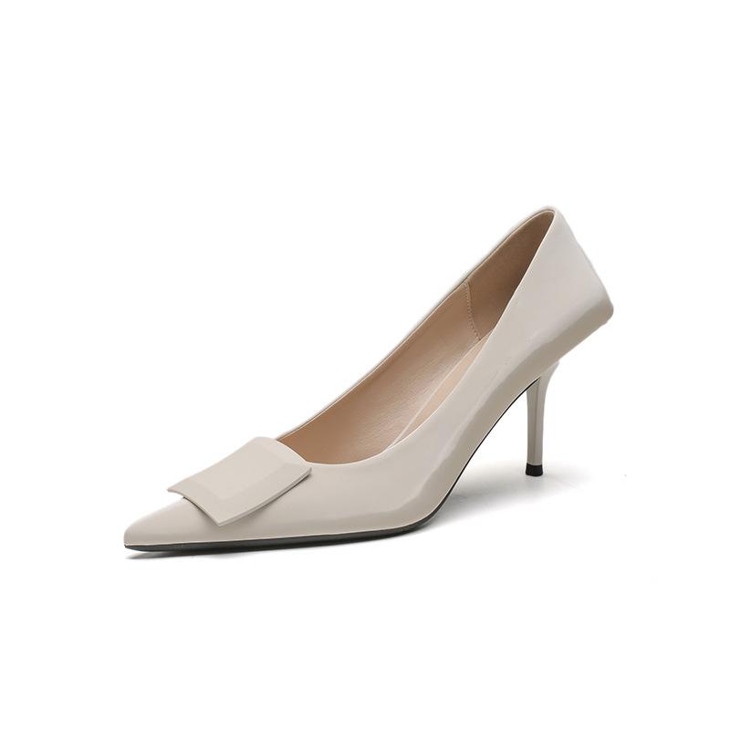 Green High Heels Women's Spring and Summer 2025 New Foreign Trade Women's Shoes Thin Heel Pointed Square Heel Commuter Shoes