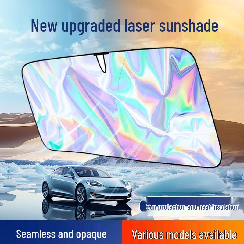 Car Sunshade Laser Windshield Umbrella - Heat Insulation Sun Visor Curtain All Car Series 145*80