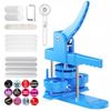 Badge Maker with 400 Badge Materials, 25mm, 32mm, and 58mm Bases (3 Sizes), DIY Badge Machine with 400 Badge Materials, Compact and Lightweight, DIY T