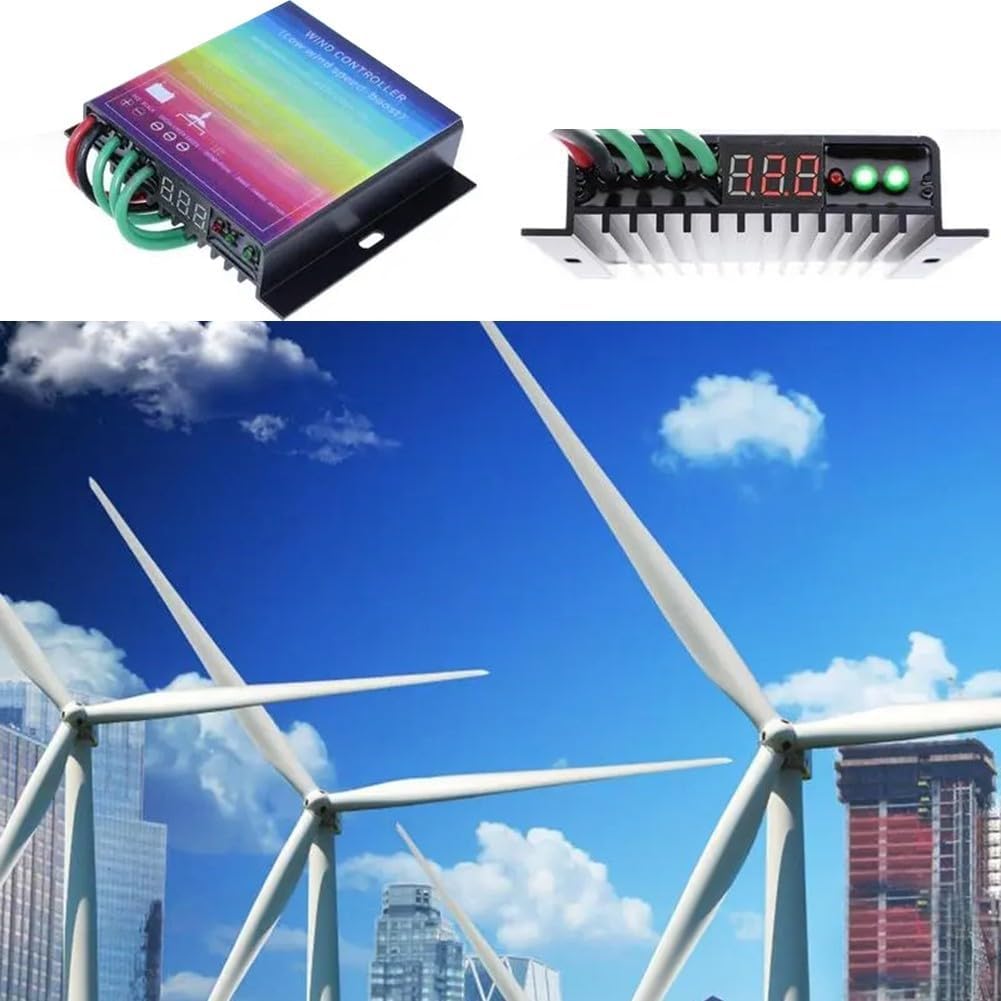Windturbinenregler, Wasserdicht 500/800W MPPT Windturbinen-Laderegler mit Überladeschutz und Display(800w)
