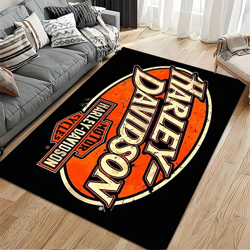 Motorcycle Logo Printed Carpet suitable as a non-slip mat for the living room or bedroom sofa