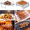Stainless Steel Air Fryer Baking Rack Stackable Barbecue Mesh Pan Multipurpose Skewer Rack Home Air Fryer Rack Accessories