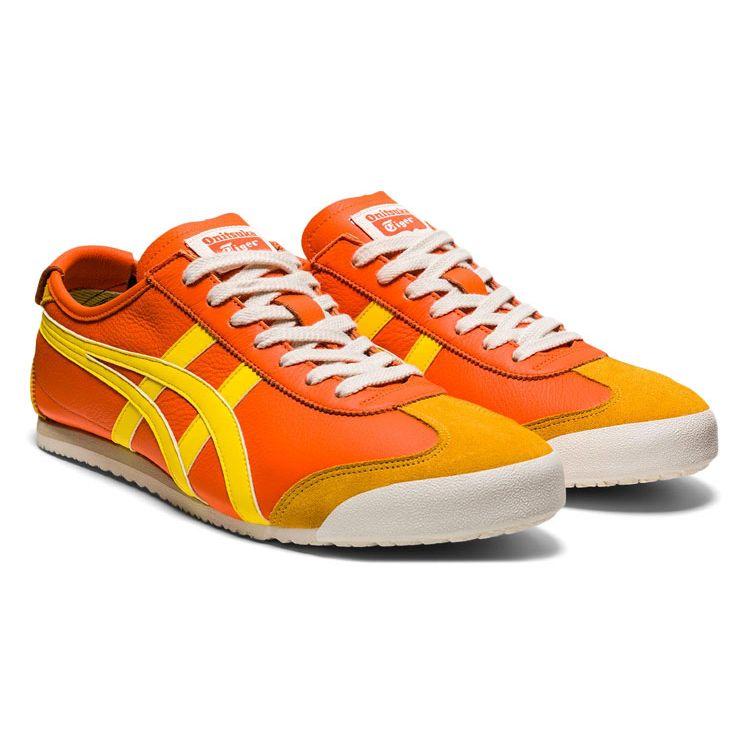 ONITSUKA TIGER Mexico 66 Pohodlné Všestranné Tlumící Protiskluzové Nízké Neformální Boty Unisex tenisky Oranžová Žlutá 1183A201-600