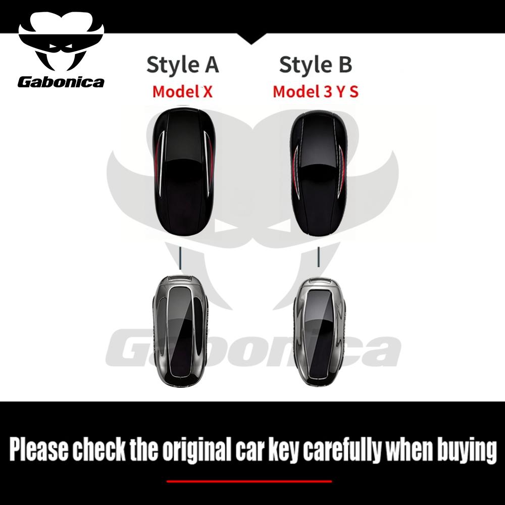 For Tesla Model 3 Y S Model X Zinc Alloy Carbon Fiber Car Key Protection Shell Cartoon Smart Remote Key Cover Car Accessories