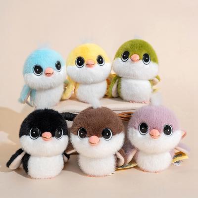 Cartoon Sparrow Plush Toy Stuffed Fat Round Birds Animal Doll Soft Adorable Bird Pendant Key Chain Sweet Gifts Car / Bag Decor