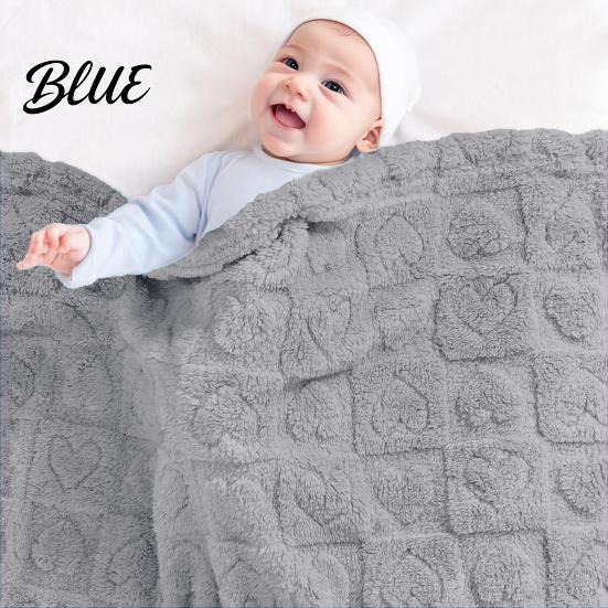Love Themed Throw Solid Color Soft Touch Fluffy Plush Blanket Baby Heat Pattern All Season